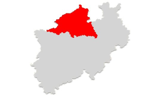 Münsterland auf einer Karte von NRW